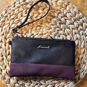Two-Tone Black and Plum Wristlet
